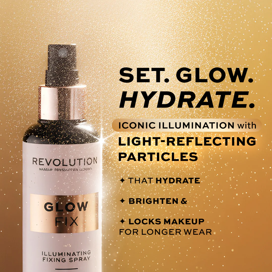 Makeup Revolution Glow fix Illuminating Fixing Spray - Image 4