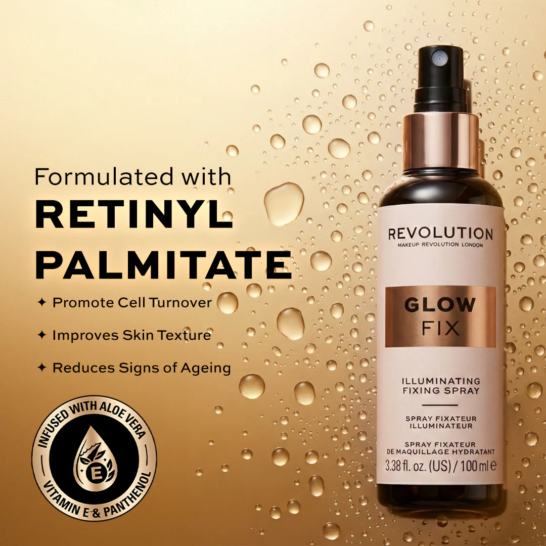 Makeup Revolution Glow fix Illuminating Fixing Spray - Image 5