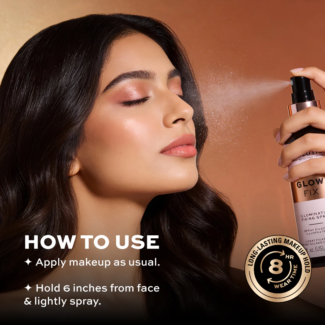 Makeup Revolution Glow fix Illuminating Fixing Spray - Image 7